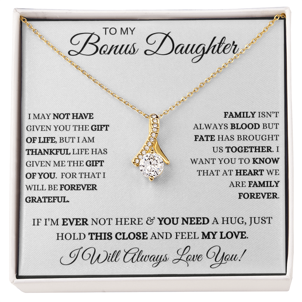 Amazon.com: To My Bonus Daughter Love Knot Necklace,I Didnt Give You The  Gift Of Life,But Life Gave Me The Gift Of You: Clothing, Shoes & Jewelry